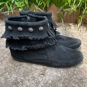 Minnetonka Fringe Ankle Booties